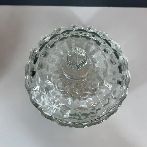 FOSTORIA AMERICAN CANDY DISH GLASS Crystal Lid Vintage Home Decor Gift - Picture 10 of 12
